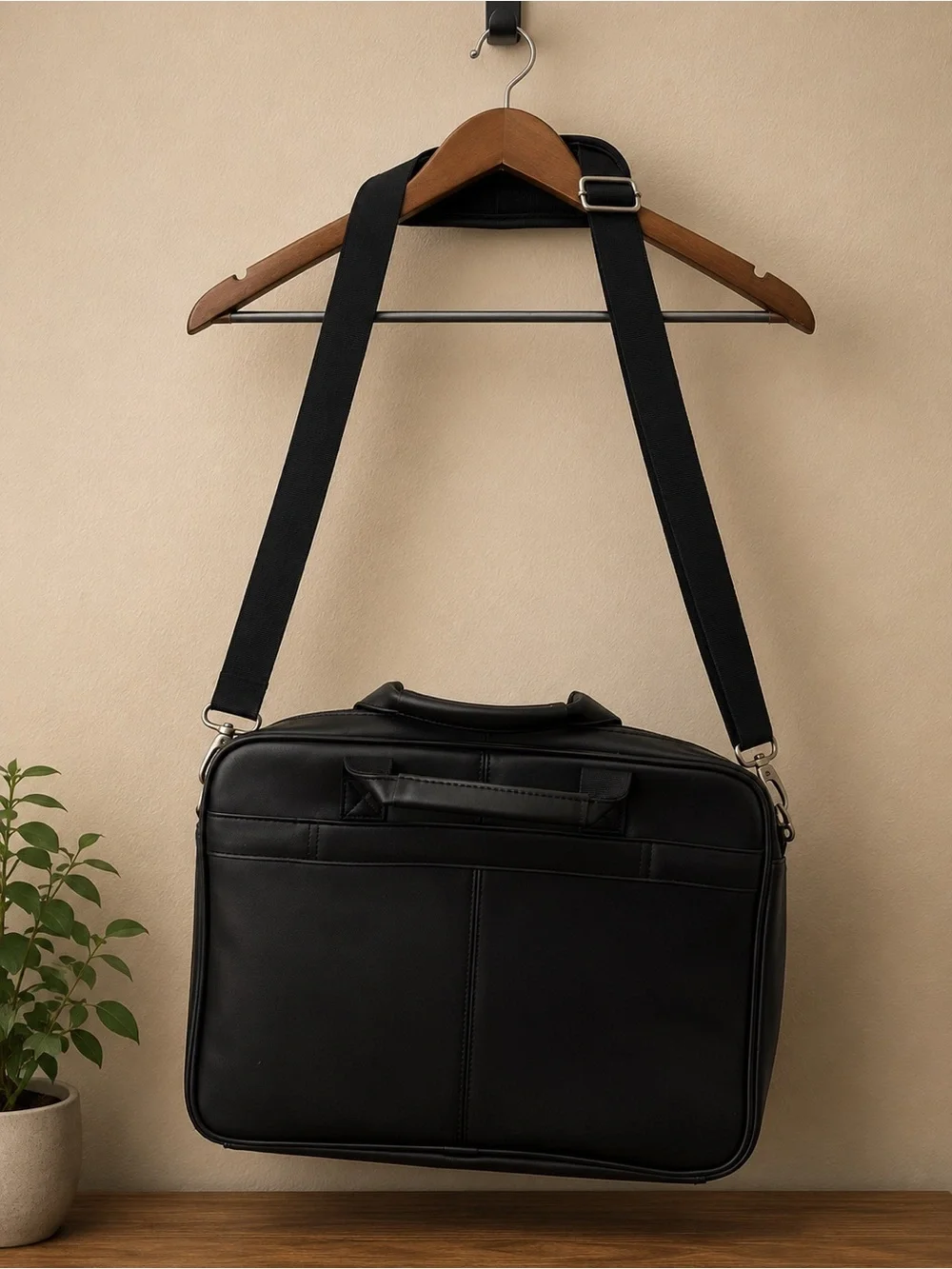 Samsonite Black Leather Briefcase/Laptop Messenger Bag